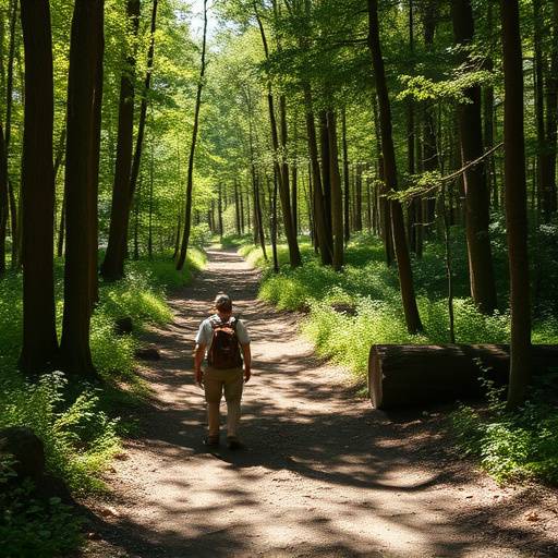 James O'Connell, Location Scout, exploring a forest trail.
